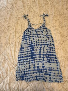 Women’s Blue Tie-Dye Swim Coverup Sundress